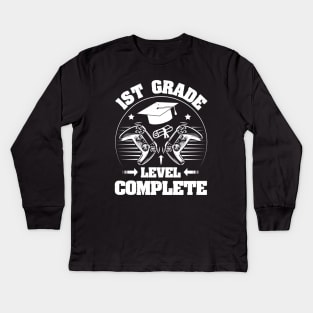 1st Grade Level Complete - Gamer Kids Long Sleeve T-Shirt